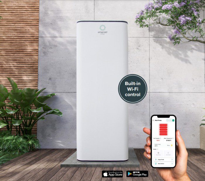Emerald 270L heat pump with built-in WiFi control